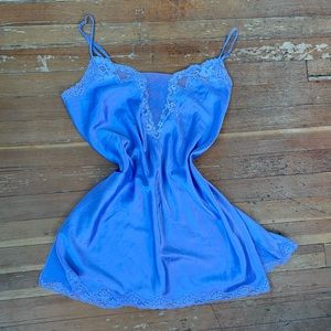 Victoria’s Secret purple blue lingerie adjustable slip dress with lace